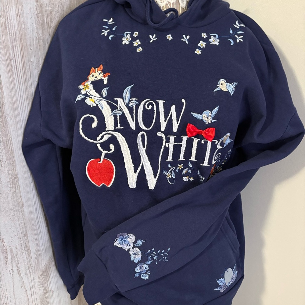 Disney Women's Navy Snow White Embroidered Hoodie